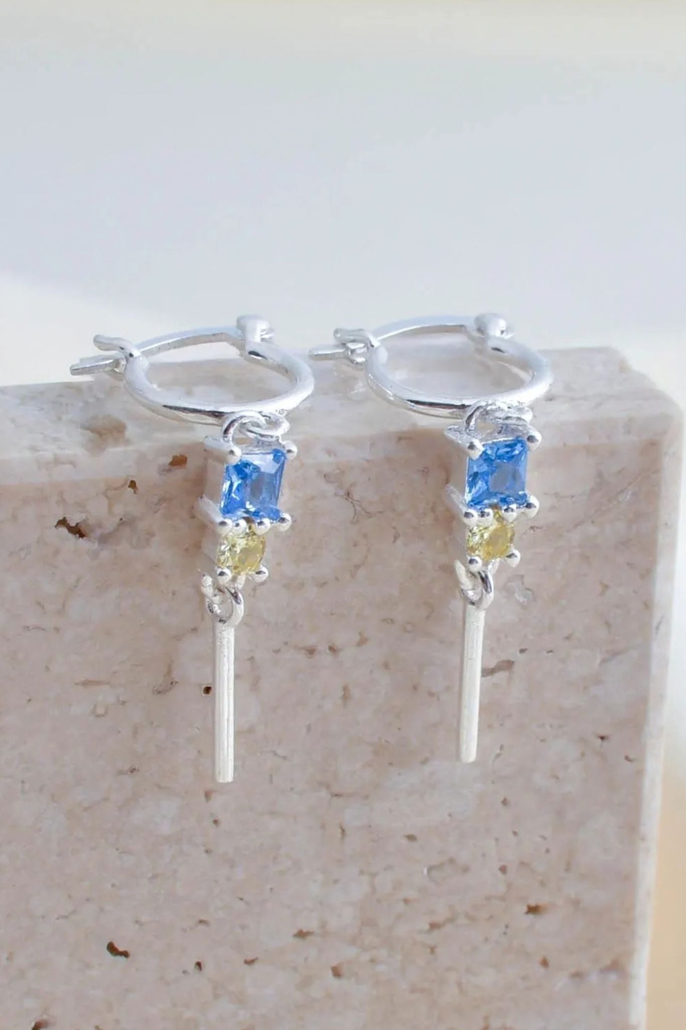 sterling-silver-cz-blue-yellow-drop-earrings-closeup