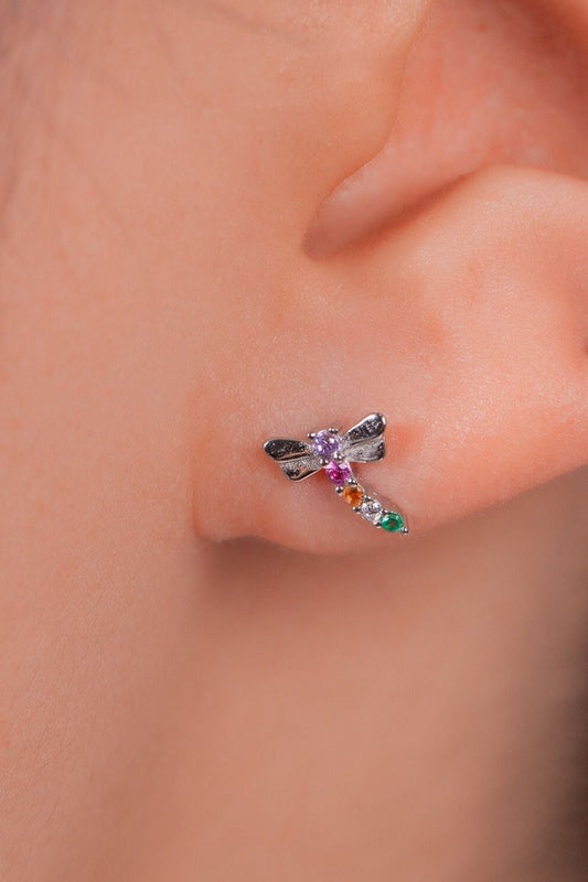 sterling-silver-colourful-cz-dragonfly-stud-earrings-model