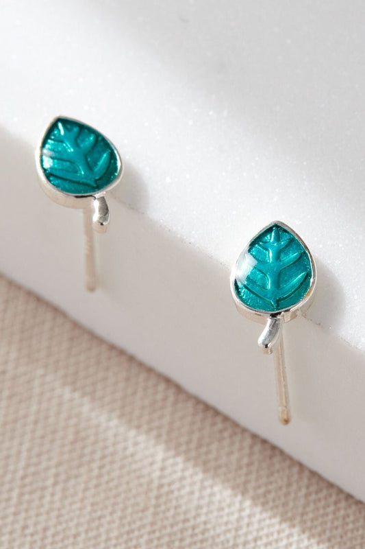 turquoise-leaf-stud-earrings-closeup