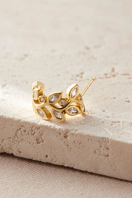sterling-silver-cz-olive-leaf-half-hoops-in-gold-closeup