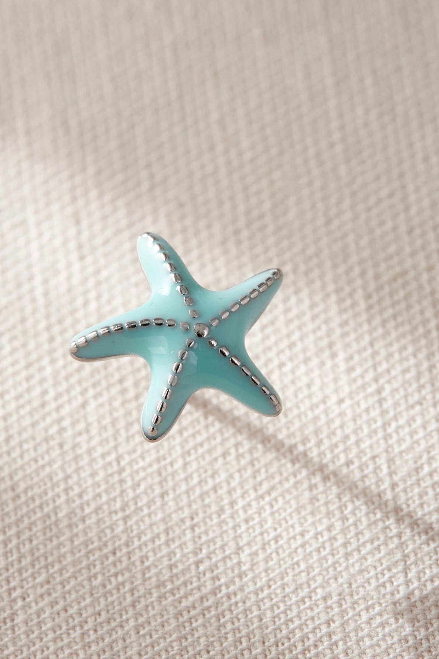 Sterling Silver Shell & Starfish Studs in Blue/Silver