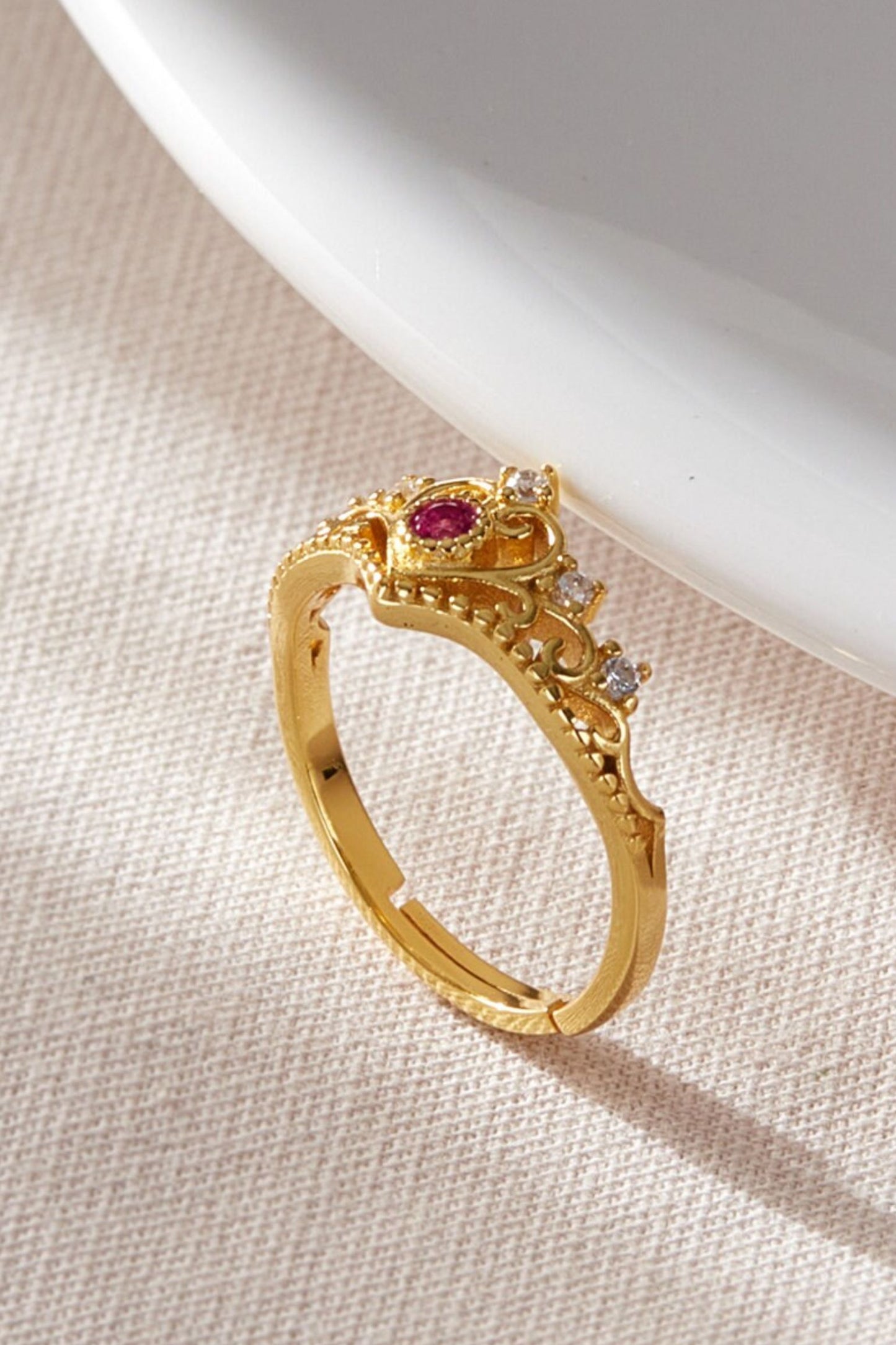 sterling-silver-cz-crown-ring-in-gold-adjustable