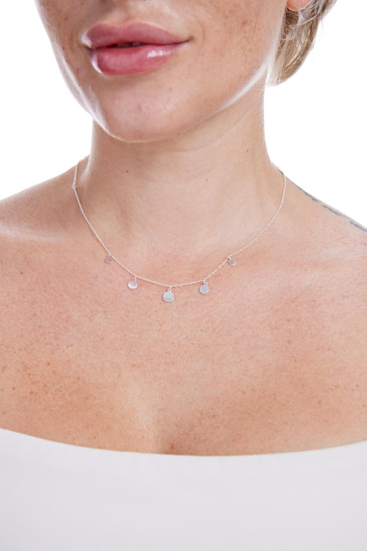 sterling-silver-disc-charm-necklace-50th-model-neckline