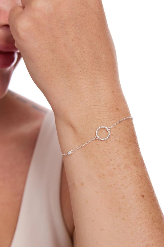 sterling-silver-dainty-circle-bracelet-model-wrist