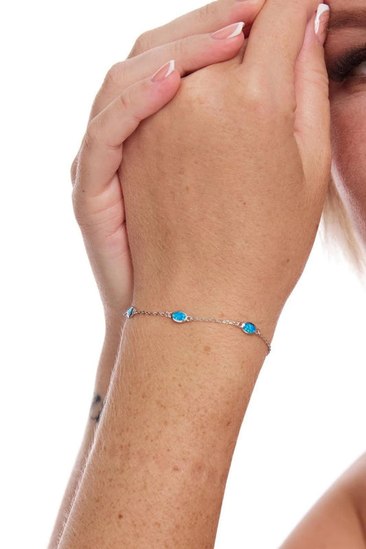 sterling-silver-blue-opal-bracelet-model-wrist
