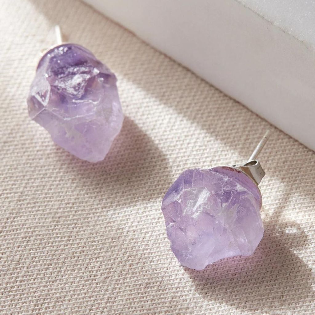 Purple Stone Earrings