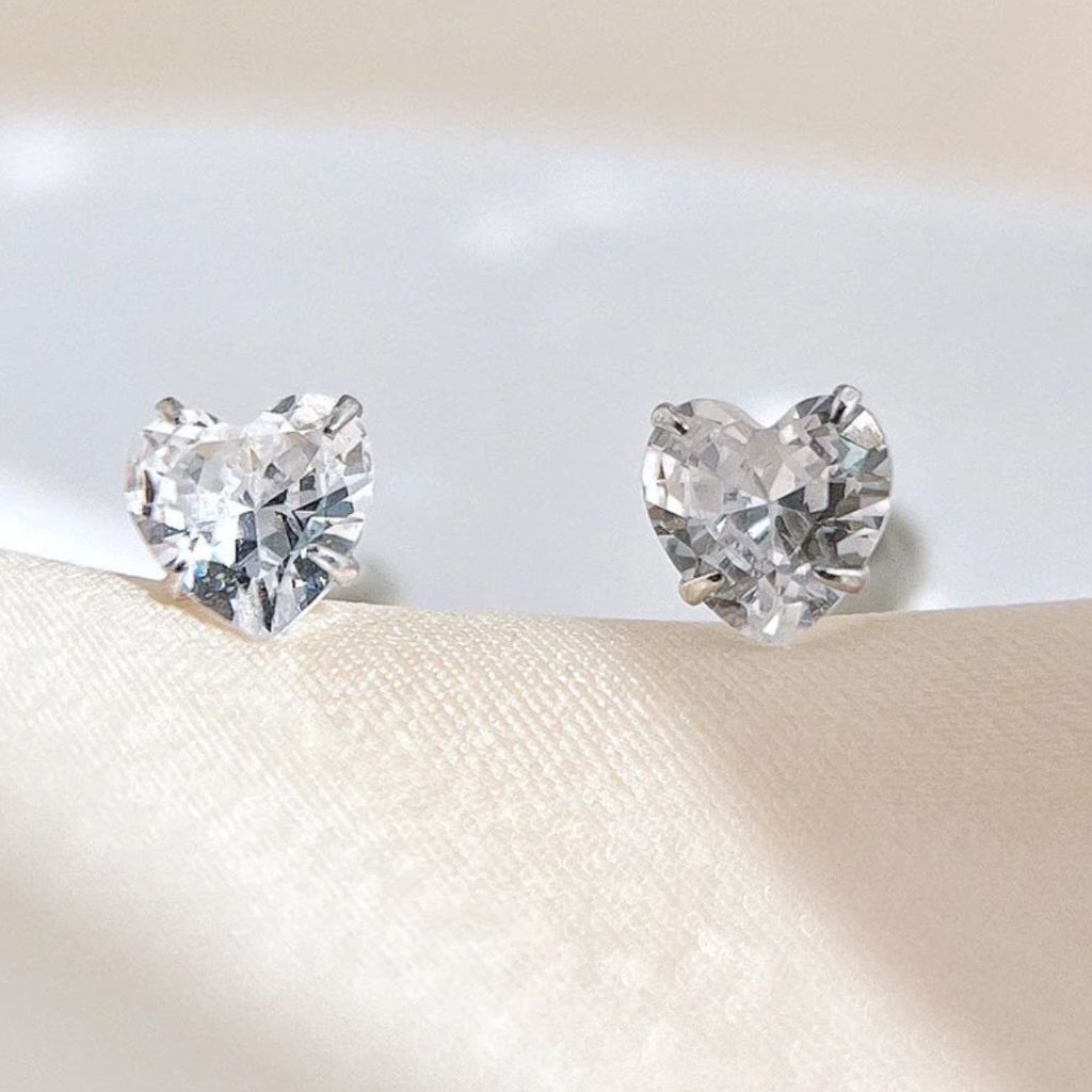 White Stone Earrings