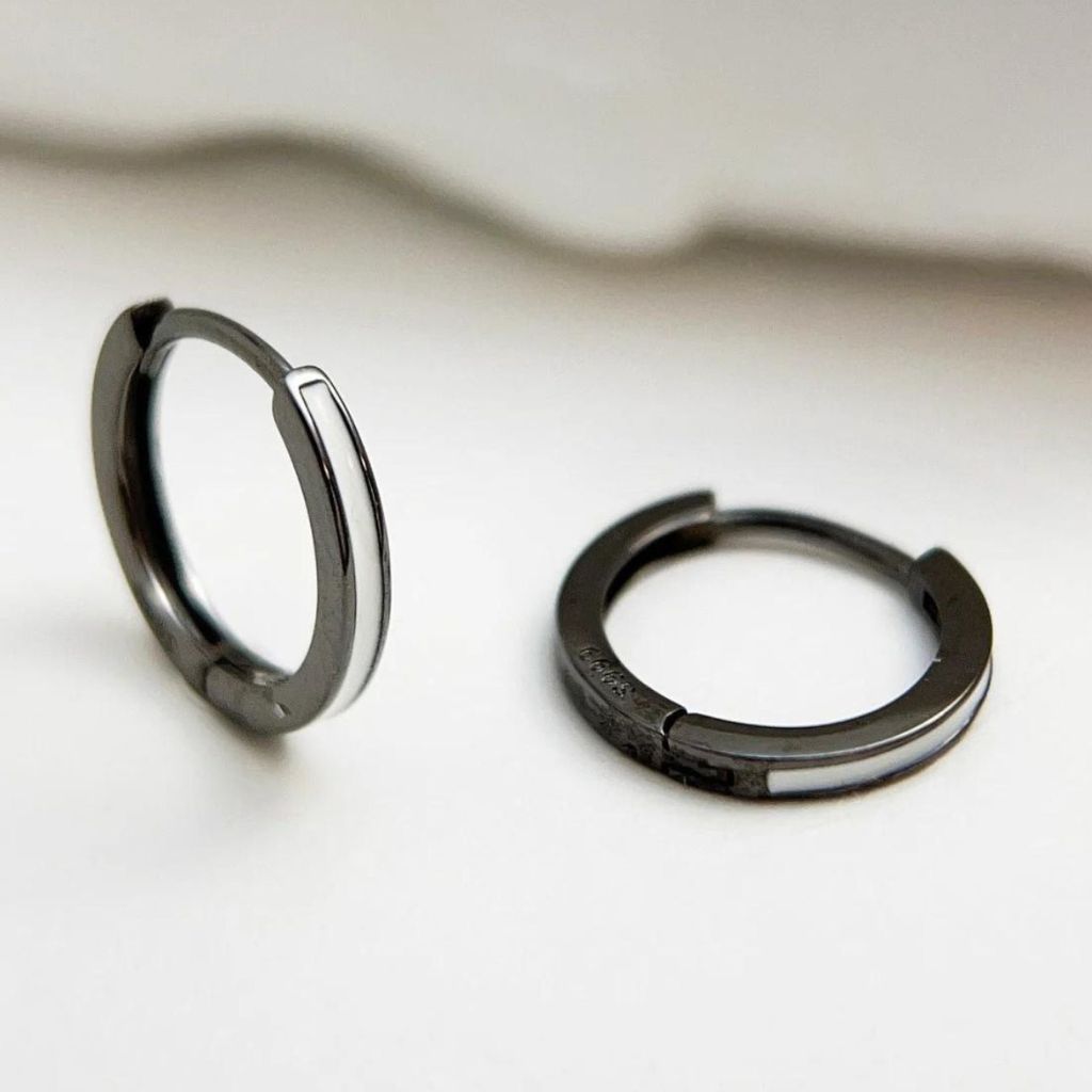 Black Silver Earrings