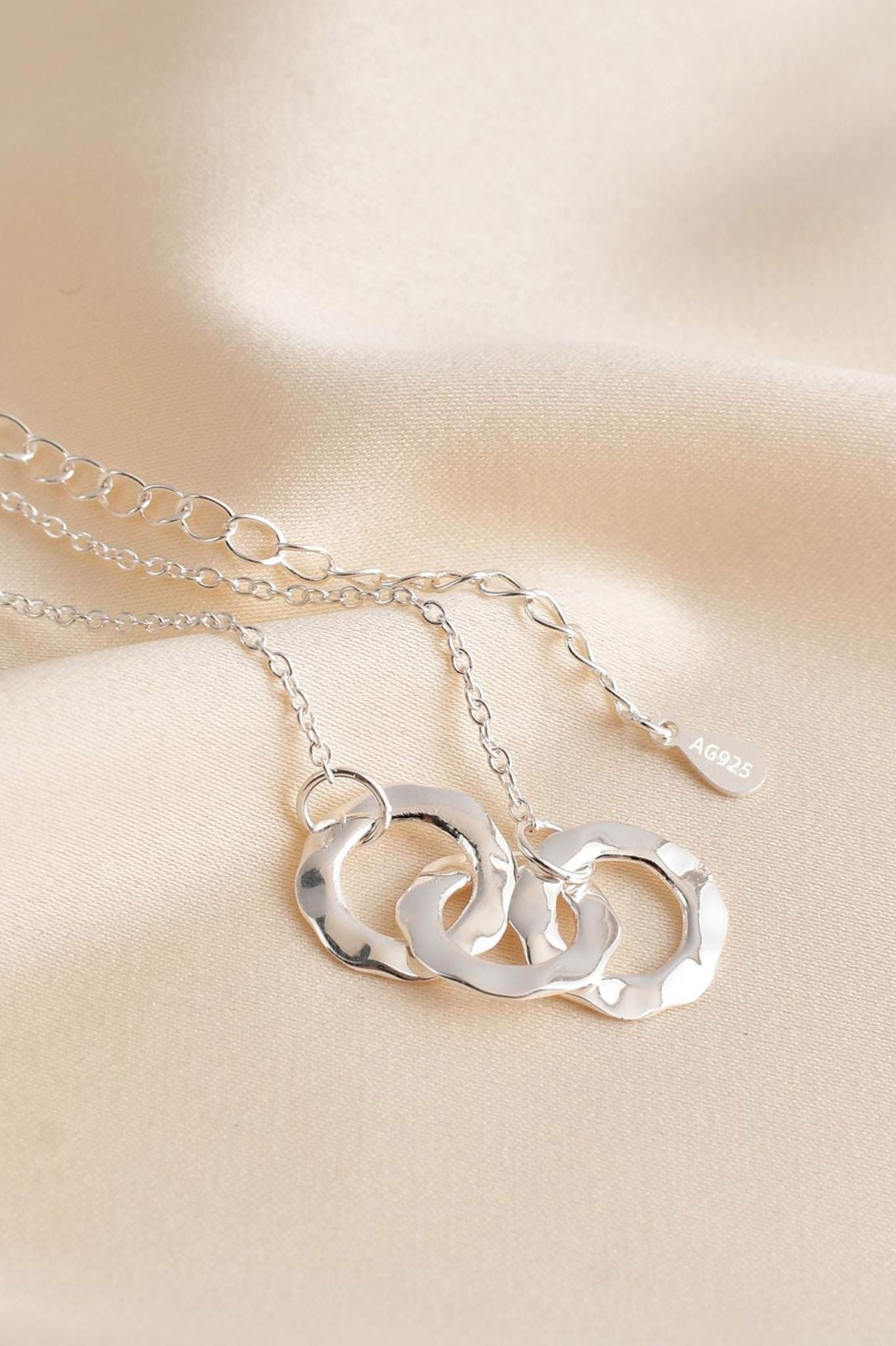 sterling-silver-hammered-triple-ring-necklace