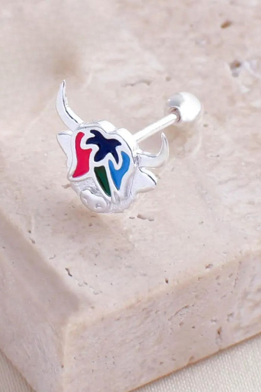 sterling-silver-colourful-highland-cow-cartilage-stud-single