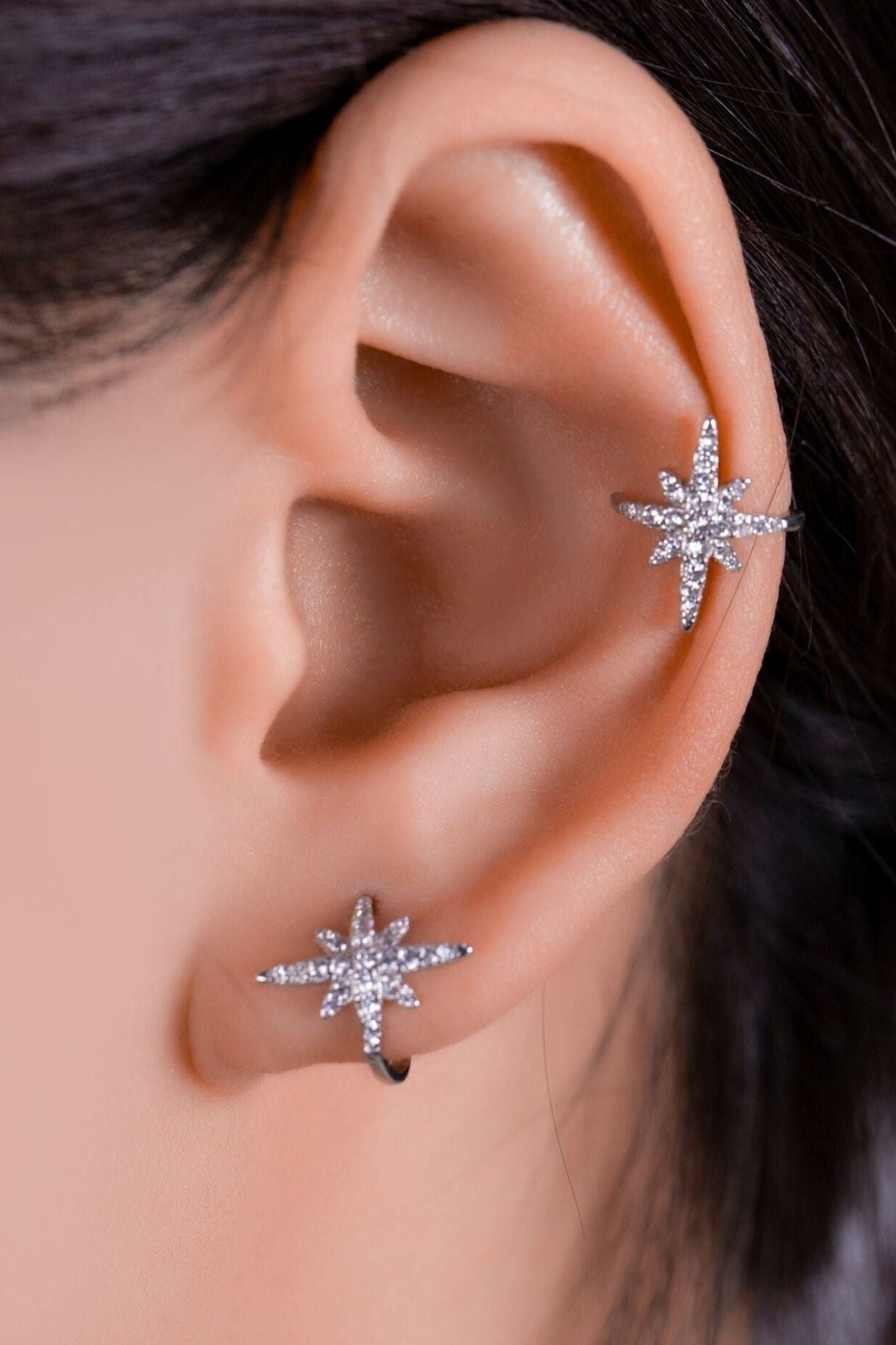 sterling-silver-cz-star-ear-cuff-model