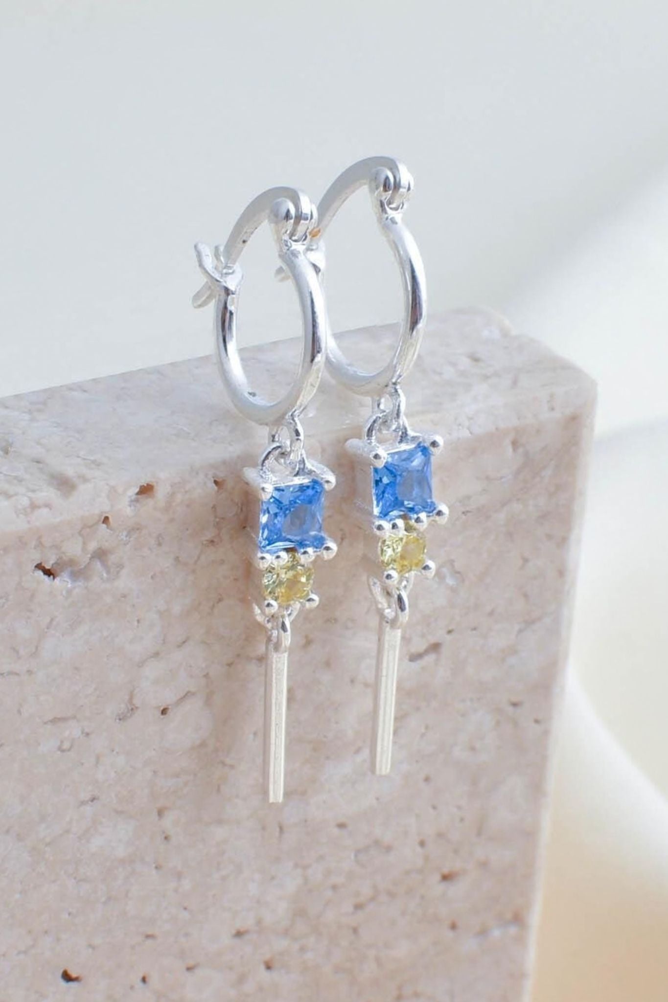 sterling-silver-cz-blue-yellow-drop-earrings