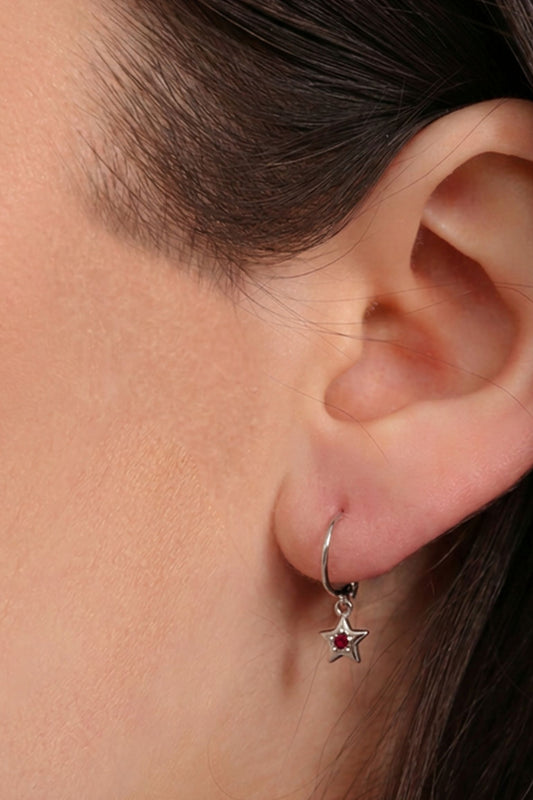 sterling-silver-cz-star-hoops-in-silver-red-model