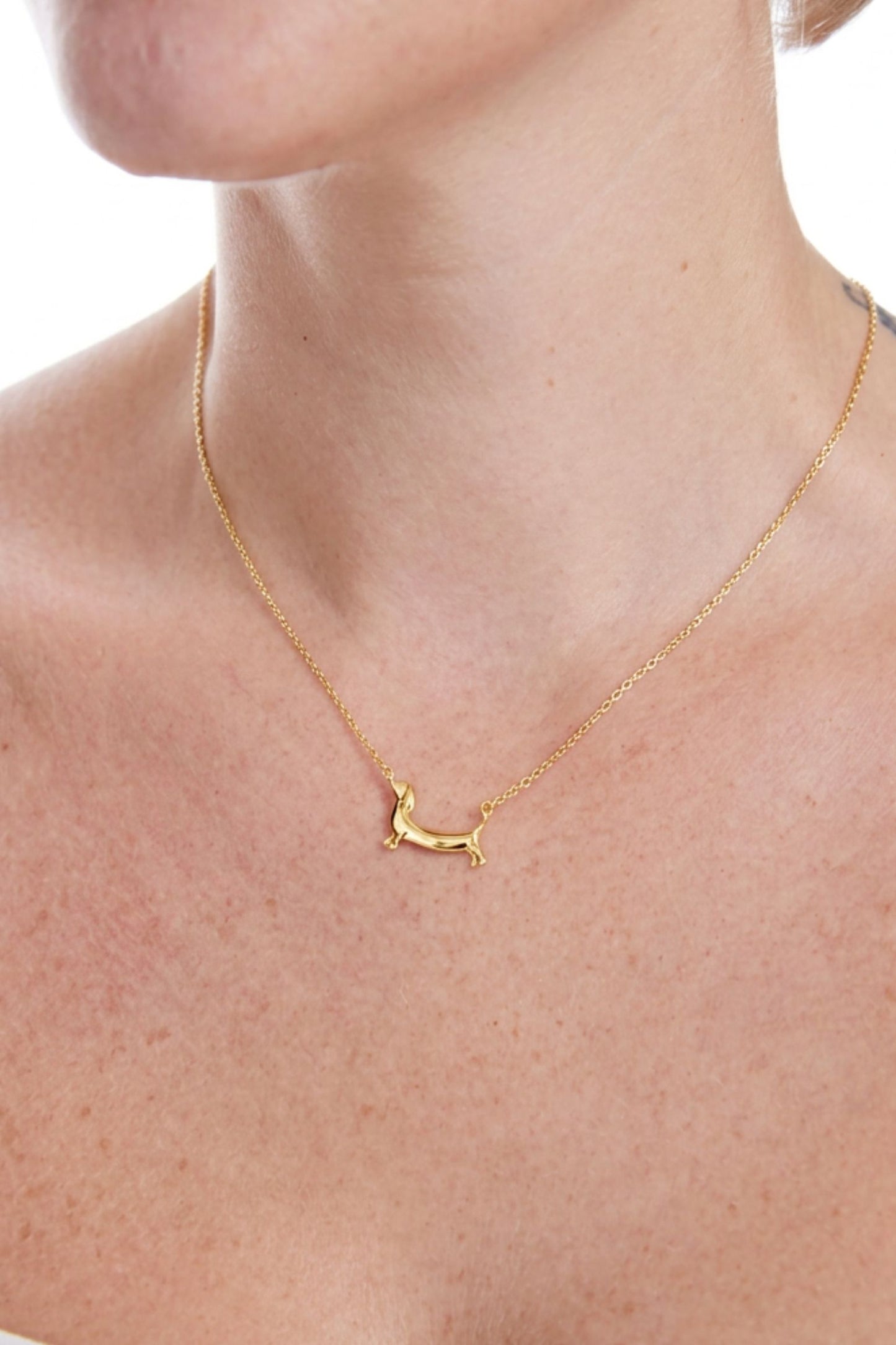 sterling-silver-sausage-dog-necklace-in-gold-amazing-mum-model