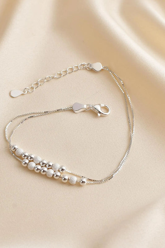 sterling-silver-frosted-bead-bracelet-18th-lying-flat