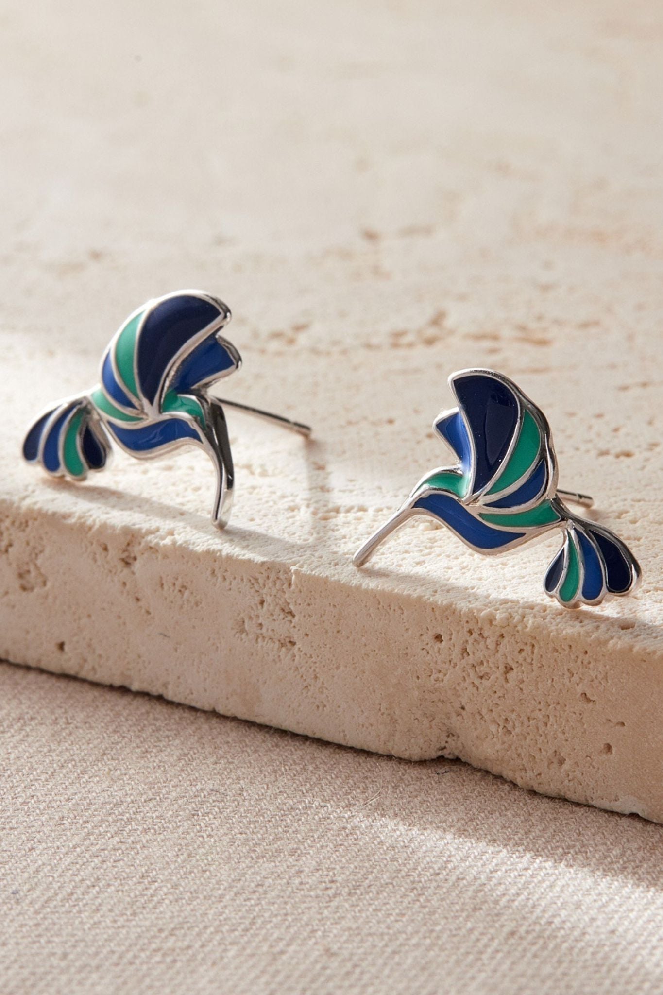 sterling-silver-blue-hummingbird-studs-in-silver-pair