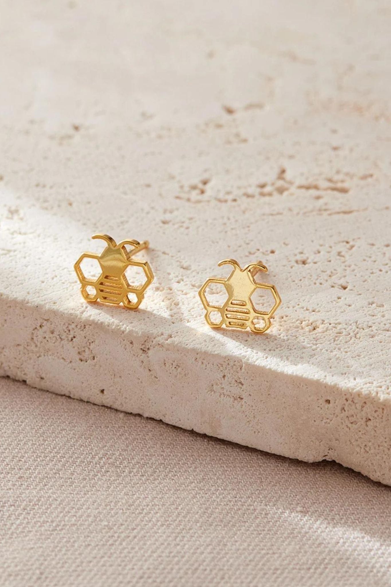 sterling-silver-honeycomb-bee-studs-in-gold
