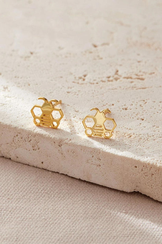 sterling-silver-honeycomb-bee-studs-in-gold