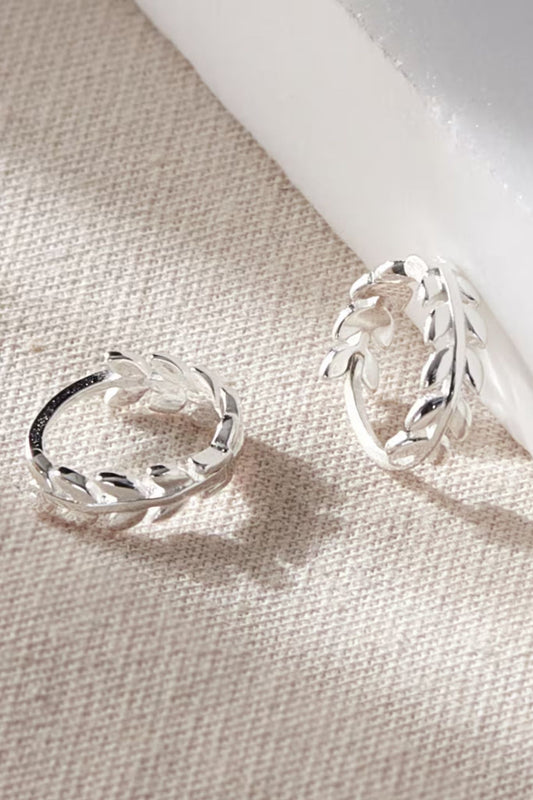 sterling-silver-olive-leaf-huggie-hoops-in-silver