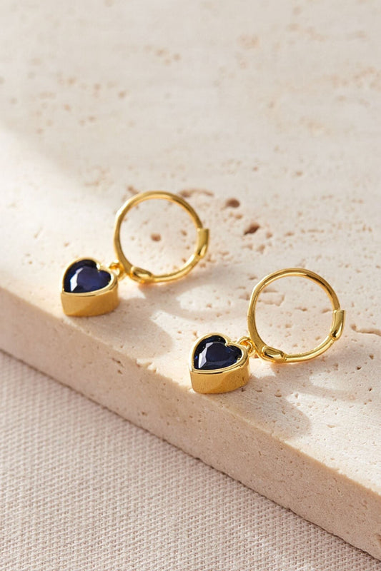 sterling-silver-cz-heart-hoops-in-gold-midnight-blue