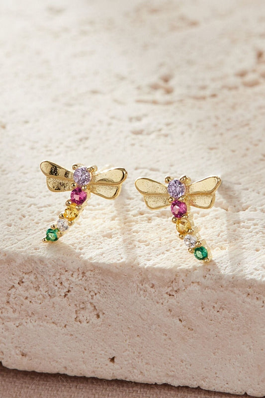 sterling-silver-colourful-cz-dragonfly-stud-earrings-gold-plated