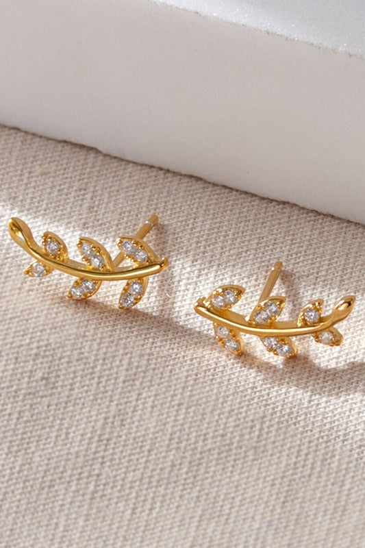 sterling-silver-cz-sparkly-leaf-studs-in-gold