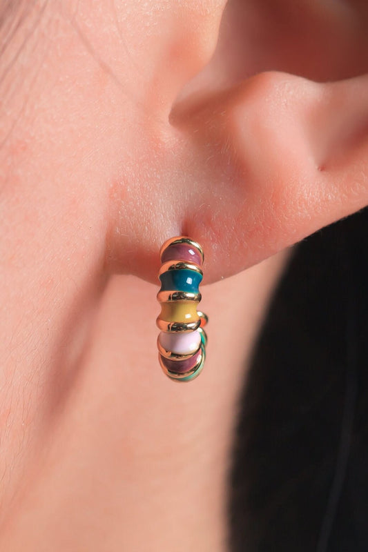 rainbow-enamel-half-hoop-earrings-model