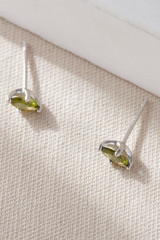 sterling-silver-olive-green-oval-studs-in-silver