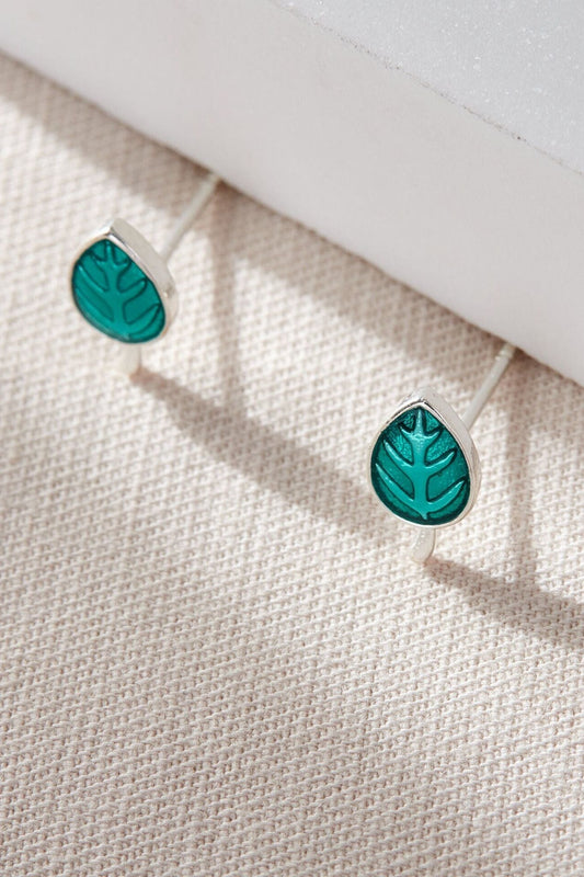 turquoise-leaf-stud-earrings