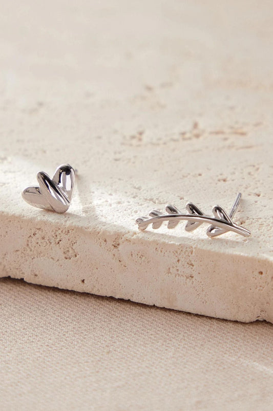 sterling-silver-mismatched-leaf-studs-in-silver
