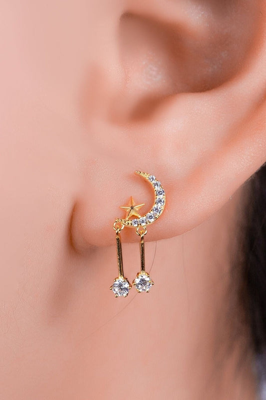 sterling-silver-cz-star-moon-drop-earrings-in-gold-model