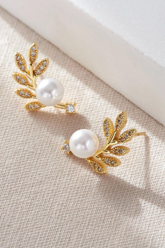 sparkly-leaf-pearl-studs