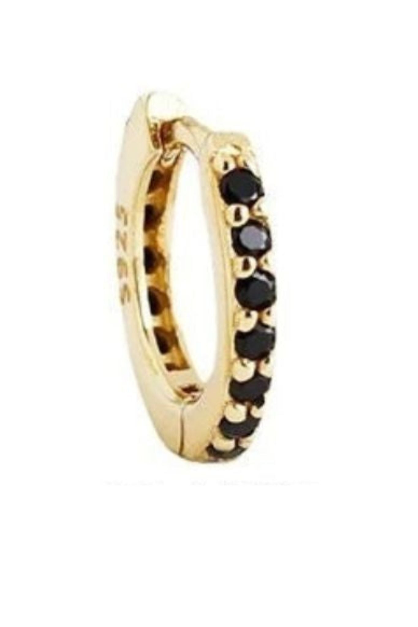 sterling-silver-cz-huggie-hoops-in-gold-black-closeup