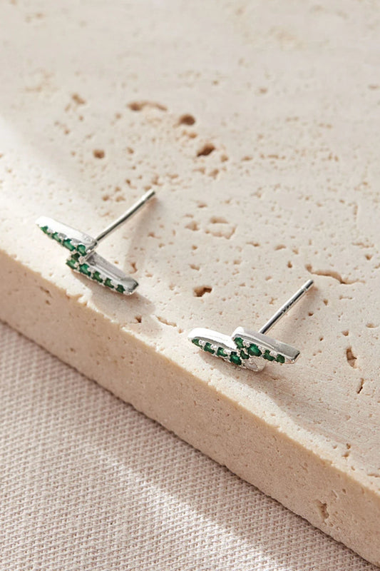 terling-silver-cz-lightning-bolt-studs-in-silver-green