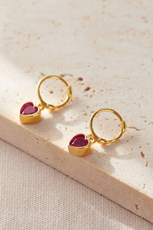 sterling-silver-cz-heart-hoops-in-gold-fuchsia