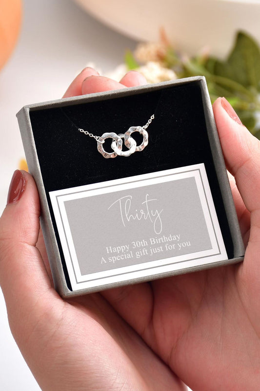 sterling-silver-hammered-circle-trio-bracelet-30th-gift-box