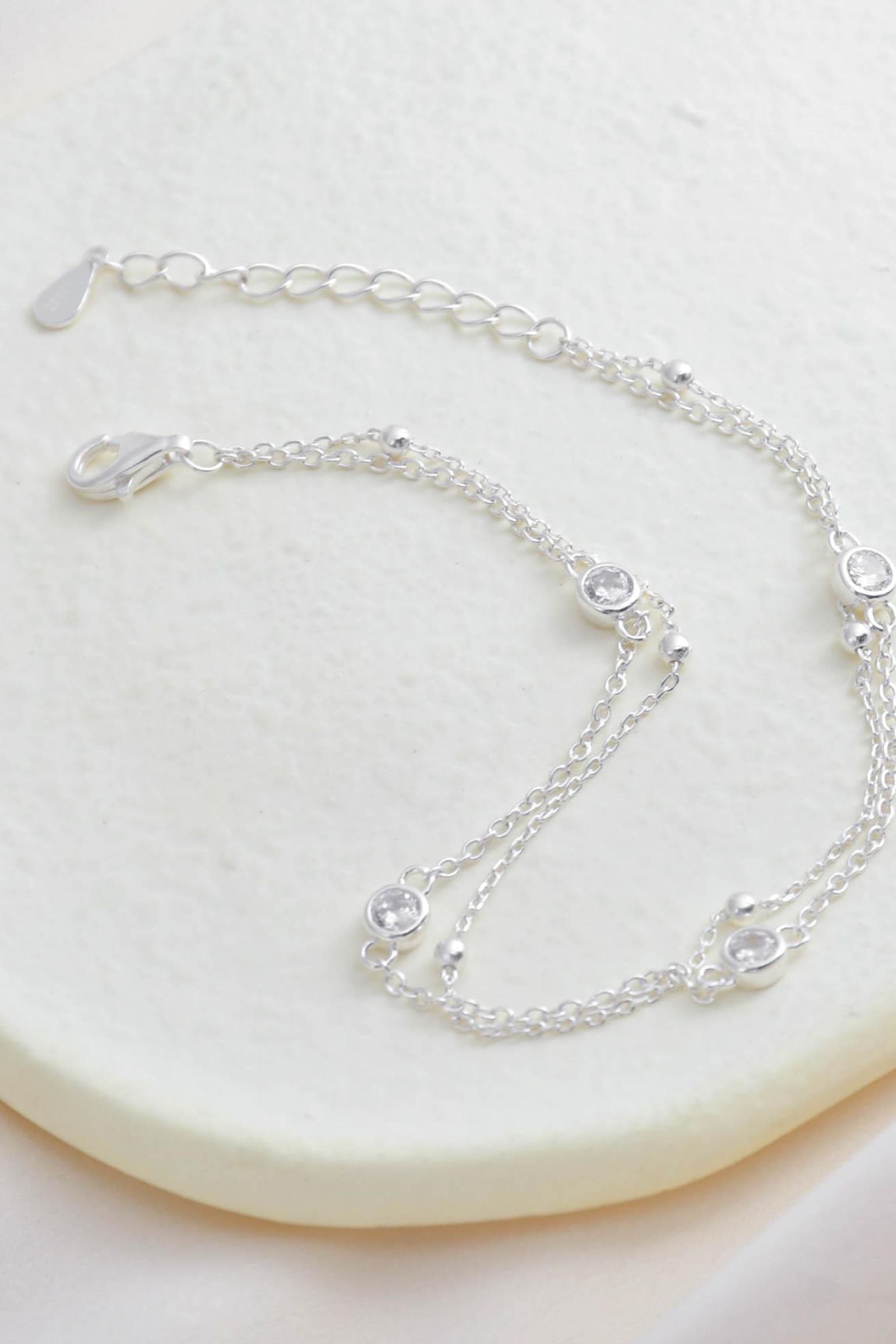 sterling-silver-cz-double-chain-bracelet