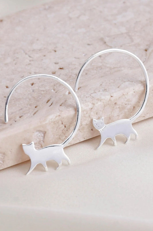 sterling-silver-cat-hoops-in-silver