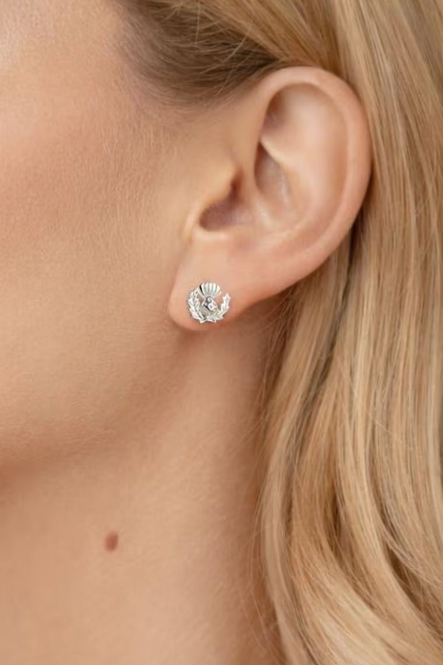 sterling-silver-scottish-thistle-studs-mum-model