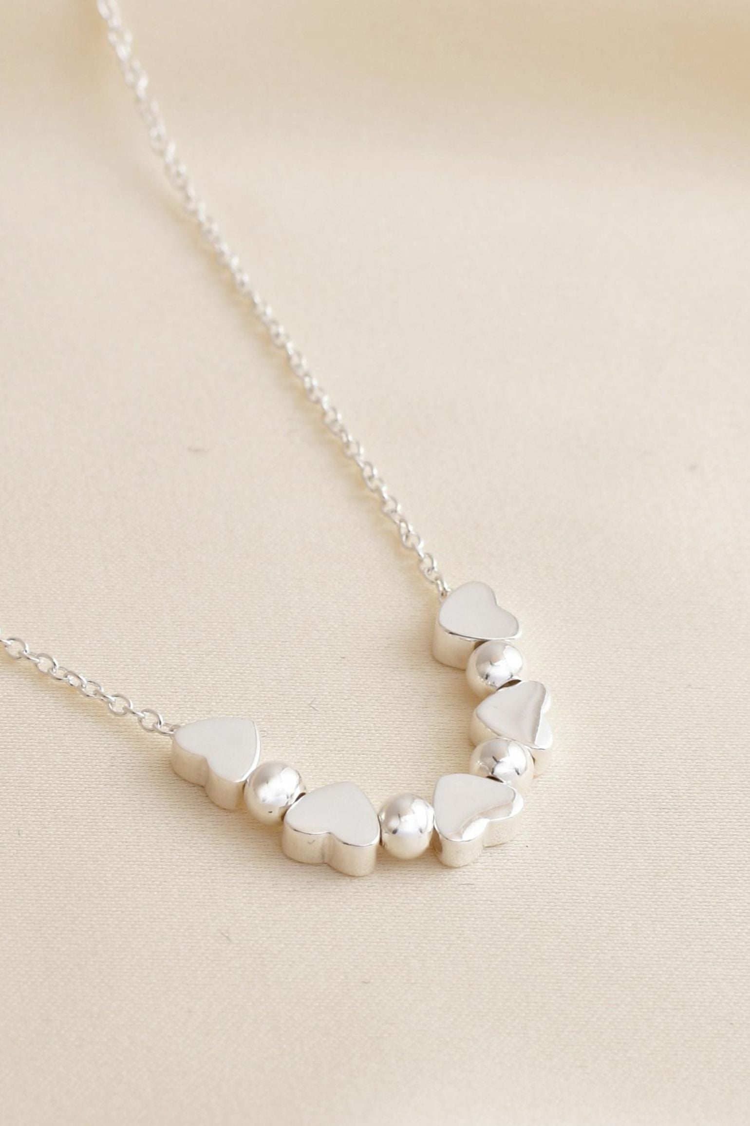 sterling-silver-five-love-heart-beaded-necklace-bridesmaid