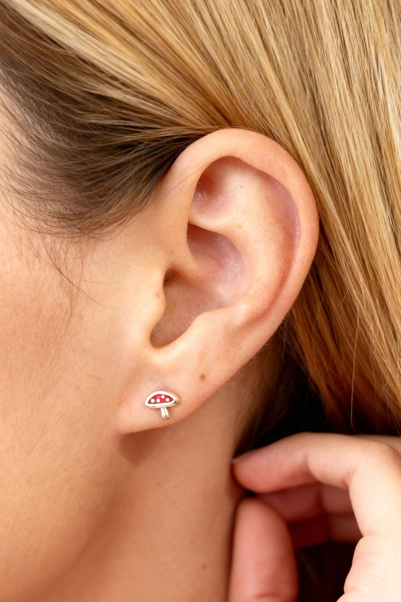 sterling-silver-red-toadstool-studs-model