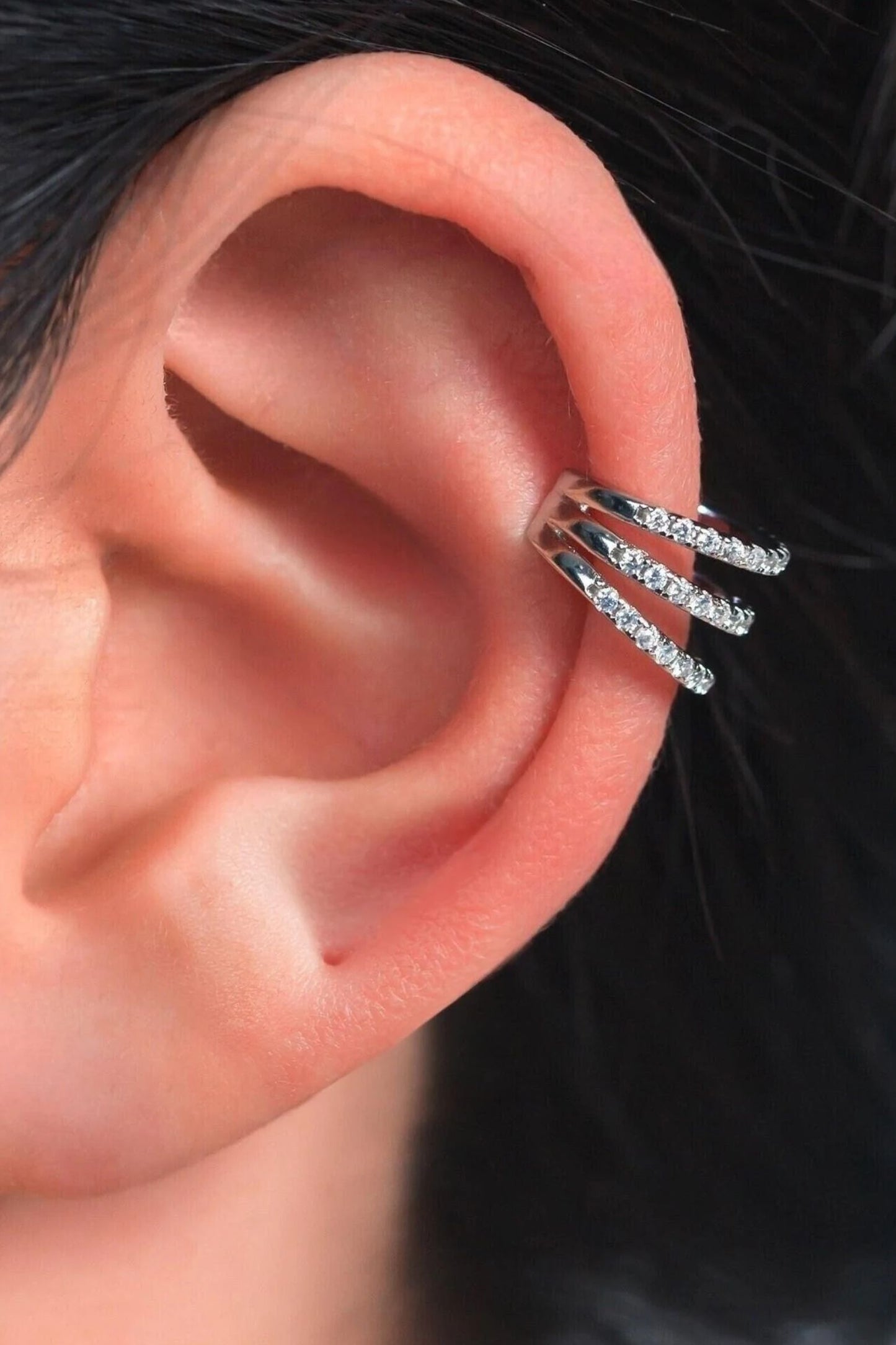 sterling-silver-cz-triple-hoop-ear-cuff-in-silver-single-model