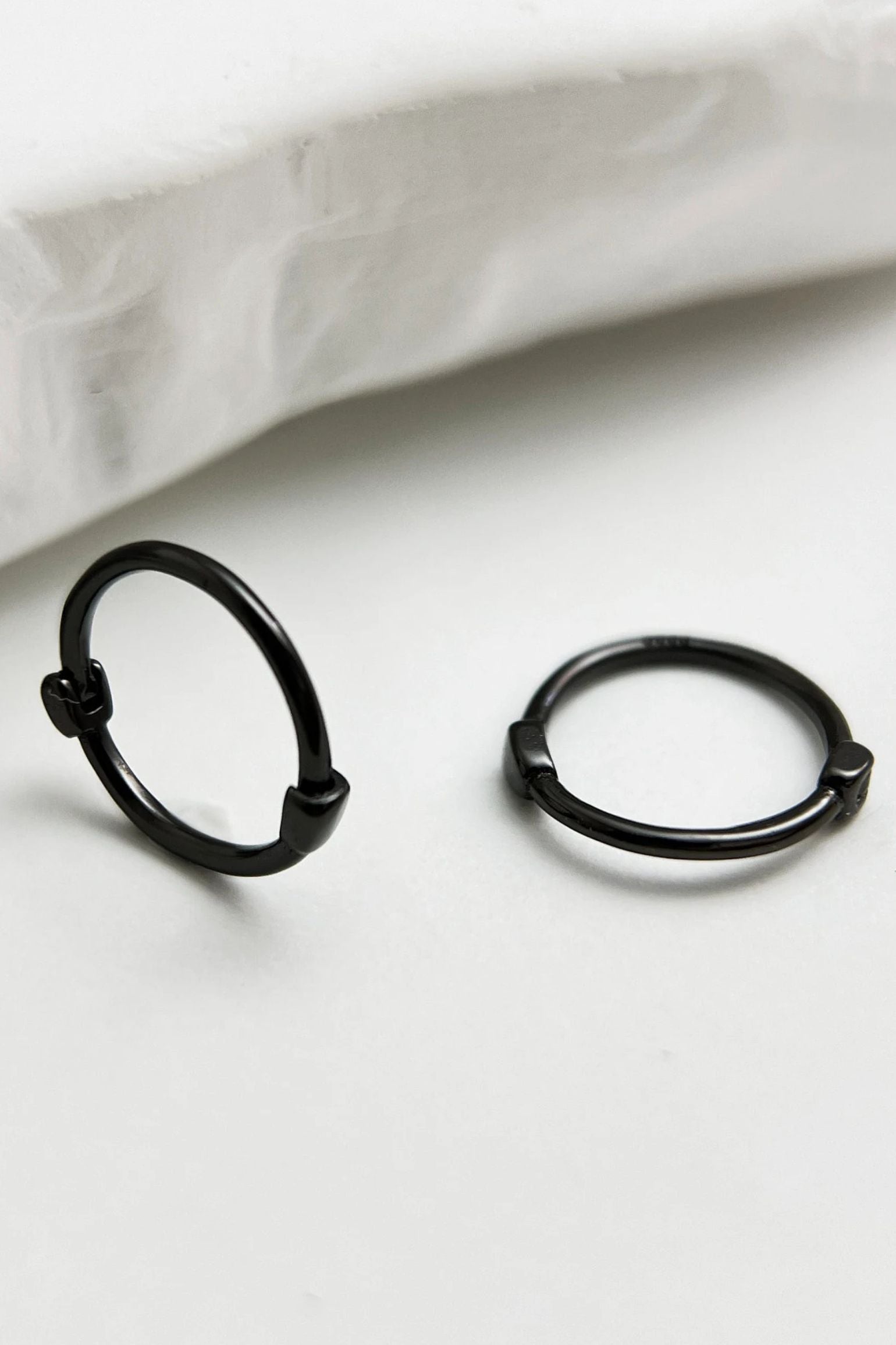 black-s999-silver-huggie-hoops