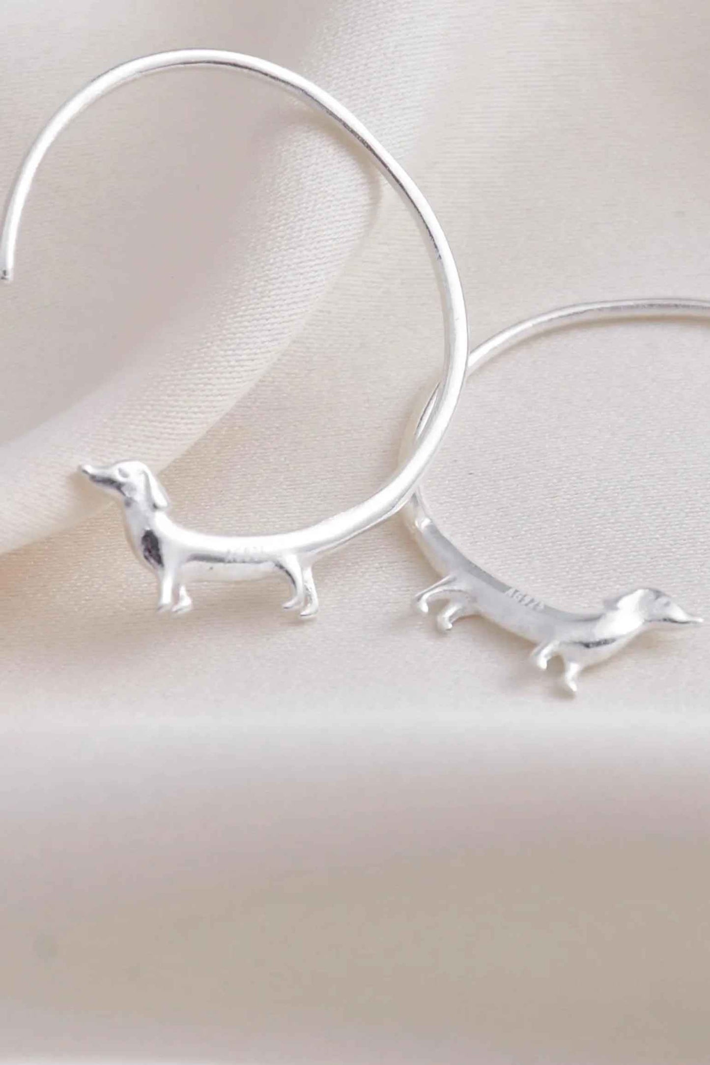 sterling-silver-dachshund-hoops-in-silver