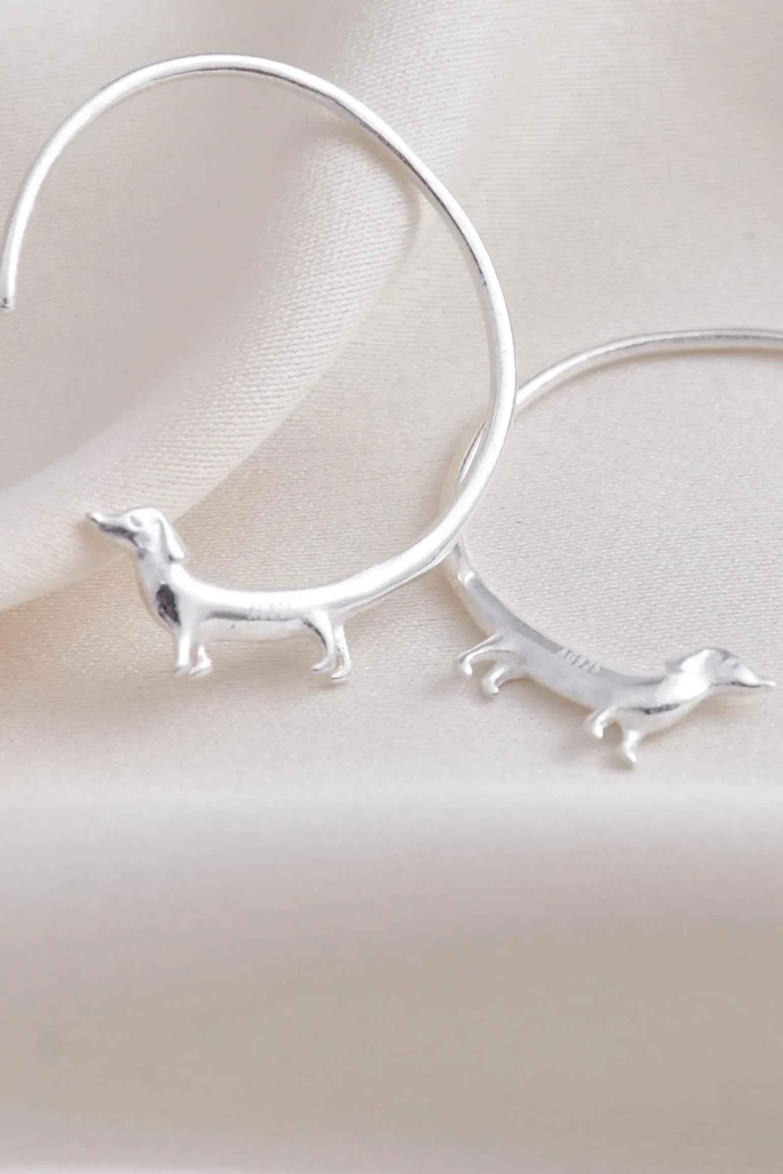 sterling-silver-dachshund-hoops-in-silver