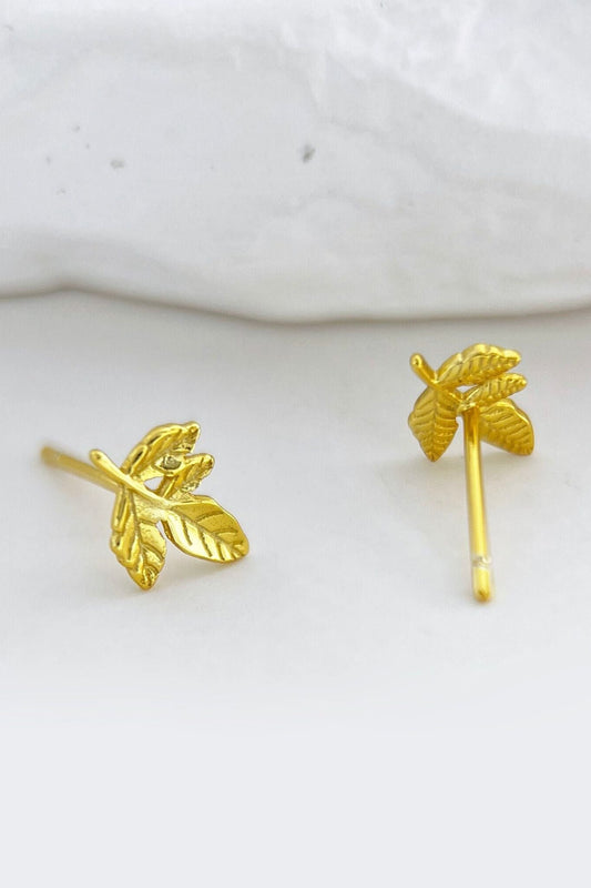 sterling-silver-leaf-stud-earrings-in-gold