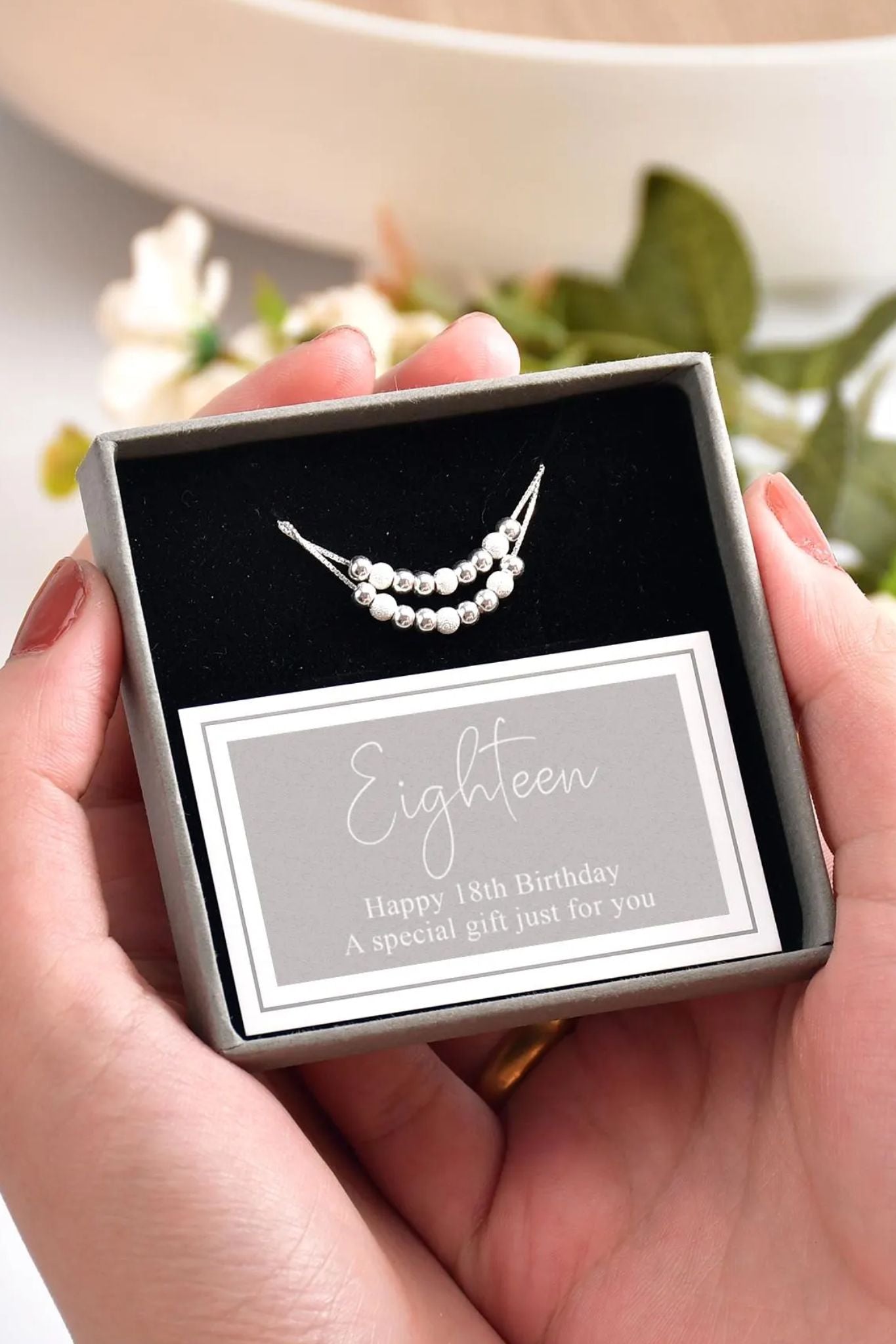 sterling-silver-frosted-bead-bracelet-18th-birthday-gift
