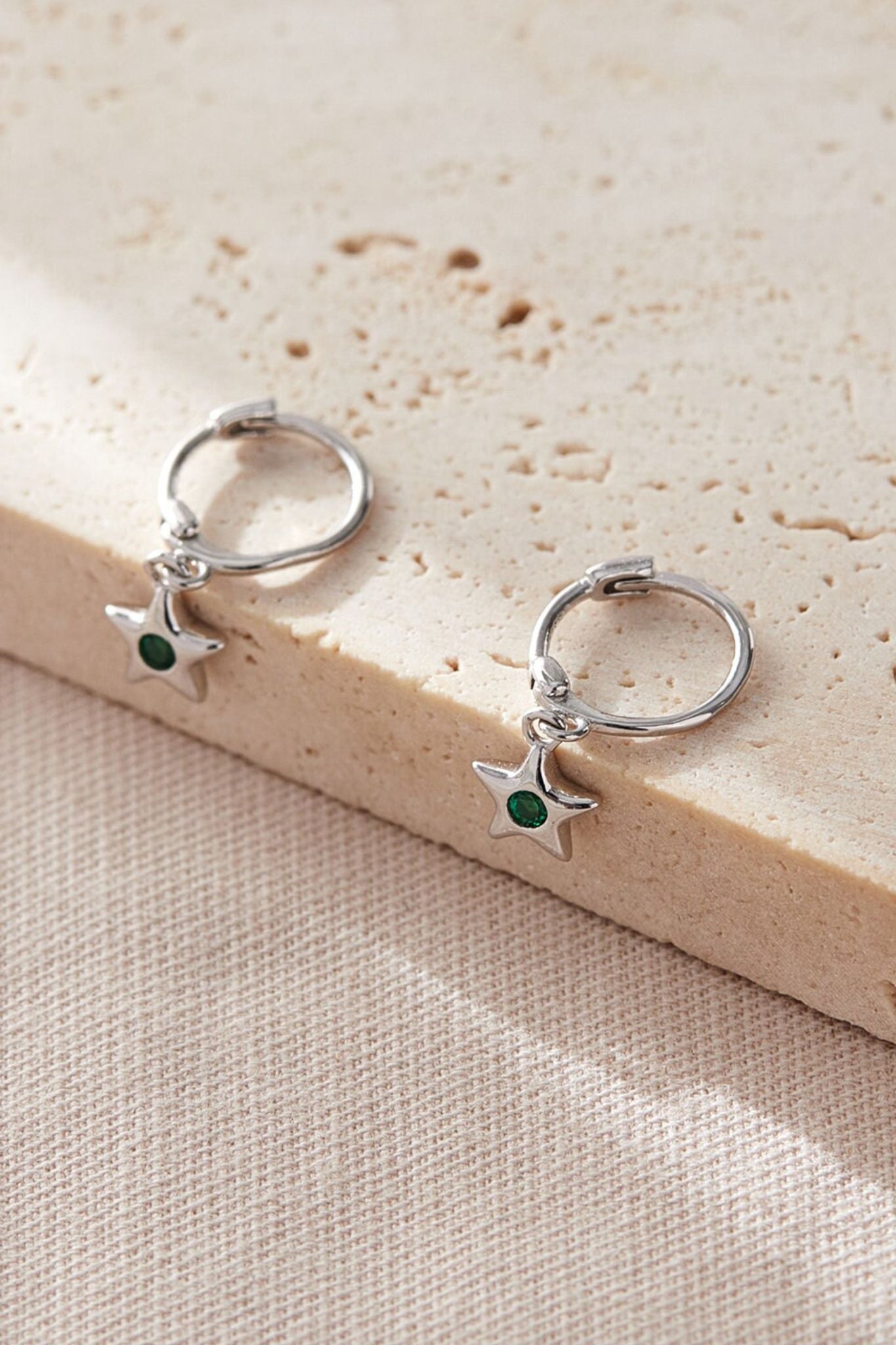 sterling-silver-cz-star-hoops-in-silver-green