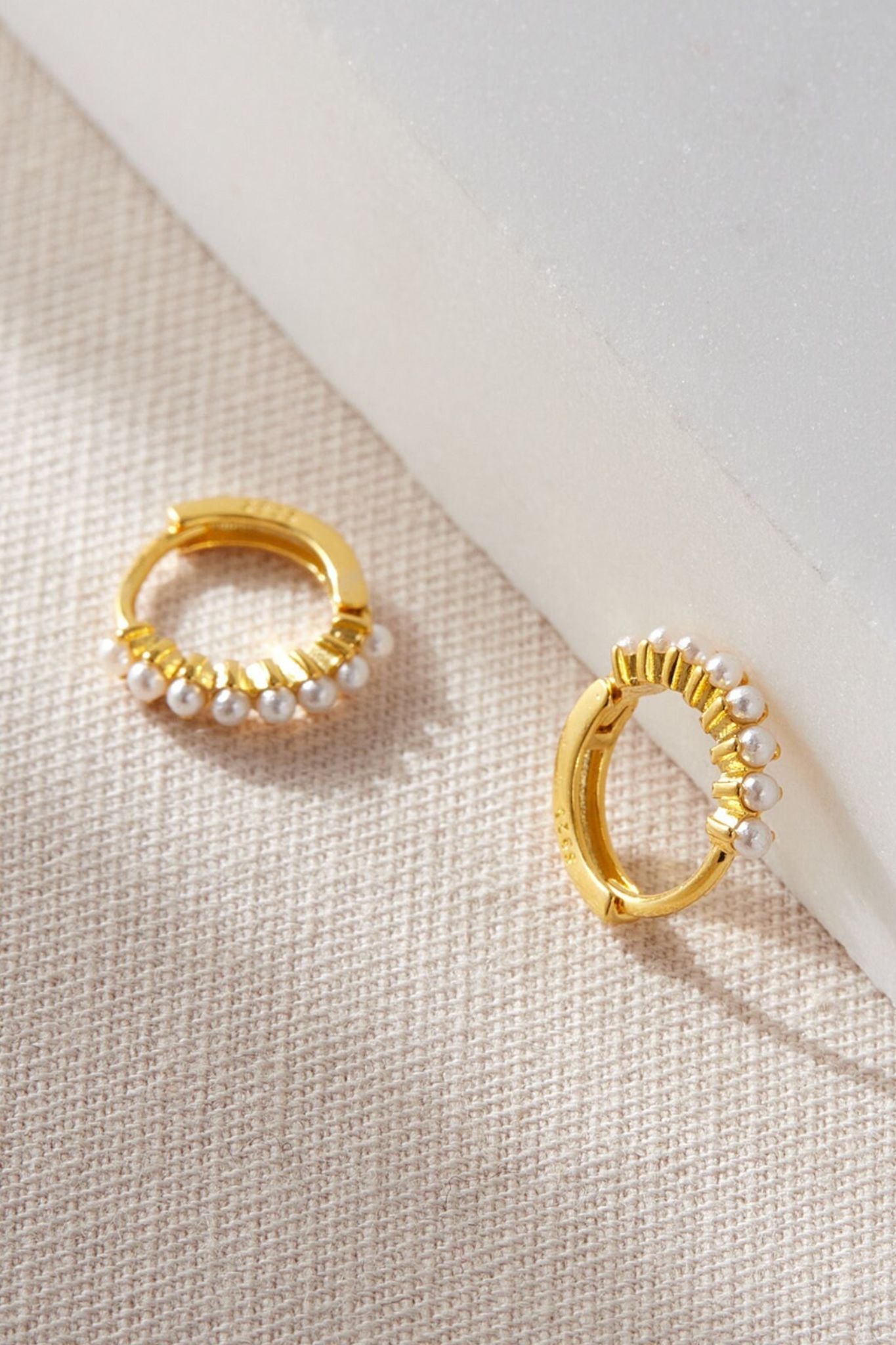 stirling-silver-pearl-beaded-huggie-hoops-in-gold