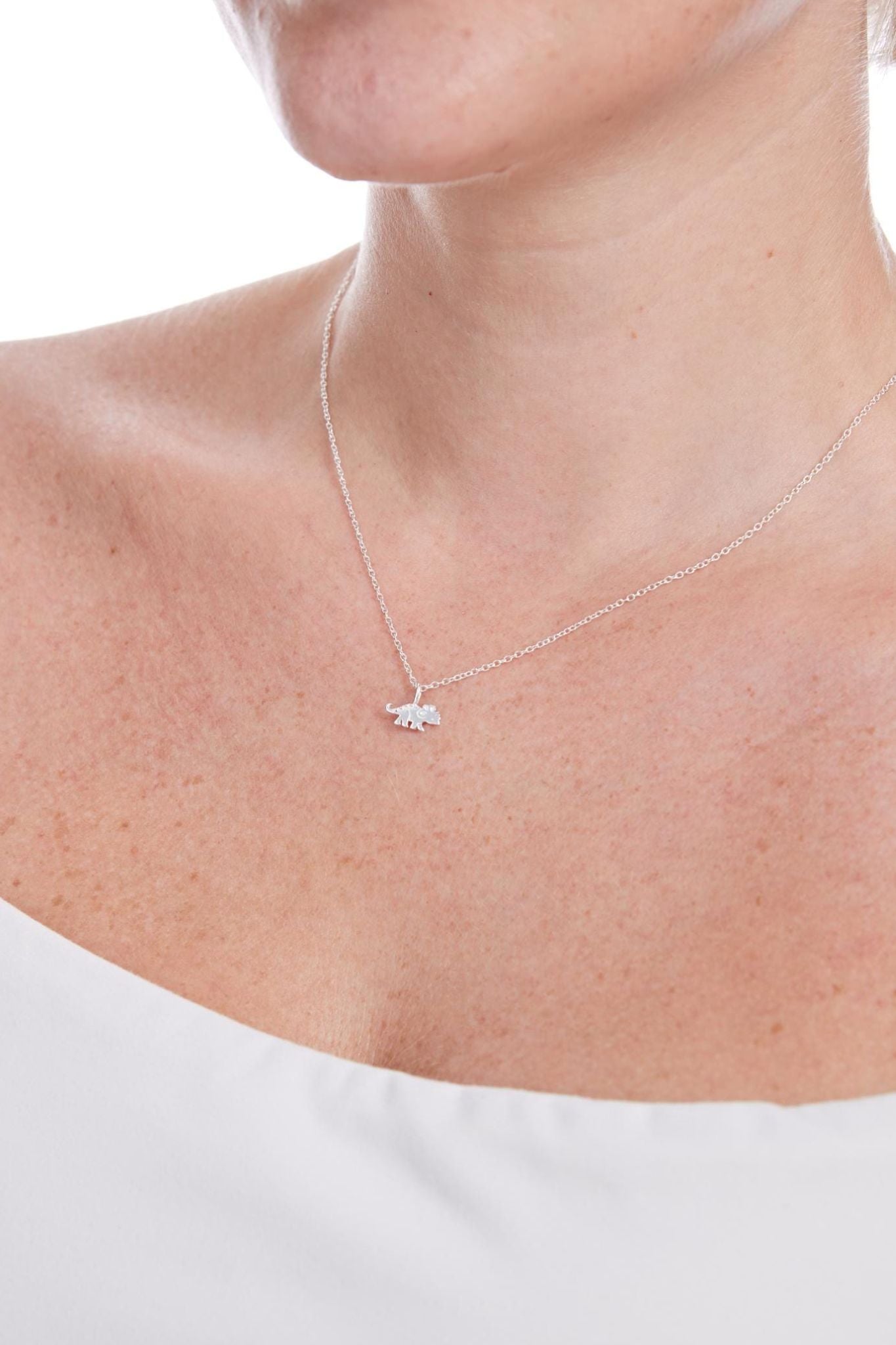 sterling-silver-triceratops-dinosaur-necklace-model-neckline